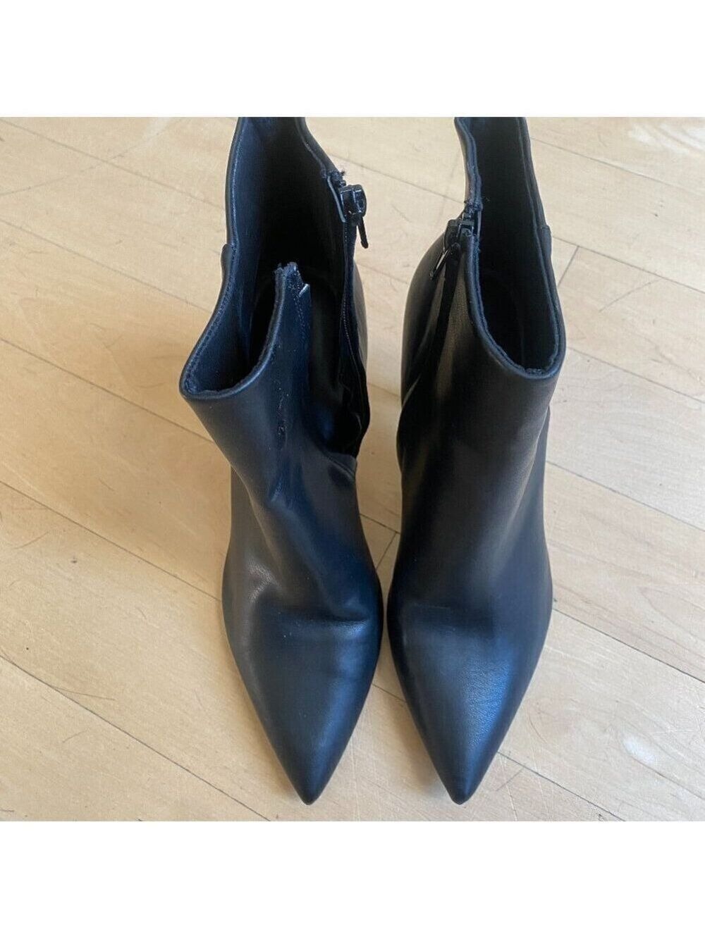 Open Edit Women's "Blythe" black ankle boot flared heel sz 9.5 *broken zip